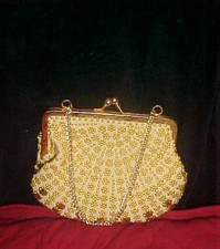 BOLSA DE MÃO AMARELA VINTAGE TOM DOURADO FLOR DE CONTAS, usado comprar usado BOLSA DE MÃO AMARELA VINTAGE TOM DOURADO FLOR DE CONTAS, usado comprar usado  Enviando para Brazil