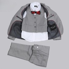 Ternos formais masculinos fantasia festa infantil 3 peças blazer colete calças roupas cinza comprar usado  Enviando para Brazil