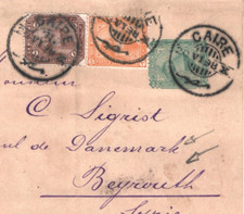 Capa EGITO PIRÂMIDES FRANQUEAMENTO MISTO Envoltório 1898 Beirute DINAMARCA CÔNSUL MA738 comprar usado  Enviando para Brazil