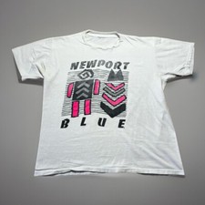 Camisa de surf vintage 1989 Newport azul arte tribal nativa tamanho grande desbotada comprar usado  Enviando para Brazil