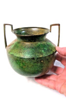 Vaso de metal pátina verde urna com alças 5,5" de altura e 5,5" de largura comprar usado  Enviando para Brazil