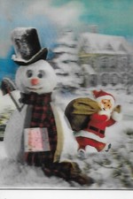 Snowman santa postcard for sale  HUDDERSFIELD