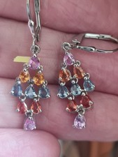 Silver sapphire earrings for sale  BIRMINGHAM