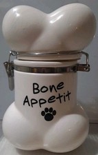 Frasco de biscoito Boston Warehouse bone canister branco articulado "apetite ósseo" comprar usado  Enviando para Brazil