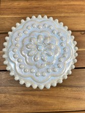 Molde de bolo Anthropologie forno seguro Kori cerâmica em perfeito estado floral redondo comprar usado  Enviando para Brazil