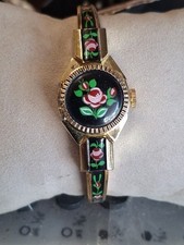 Vintage Feminino DUNDEE Tom Dourado, Relógio Mecânico Floral Flip-Top (Para Peças) comprar usado  Enviando para Brazil