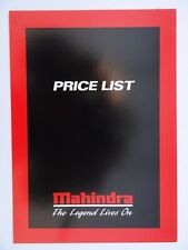 Mahindra price list for sale  BOURNEMOUTH