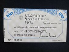Miniassegno 1977 banca usato  Italia