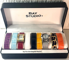 2 relógios de pulso femininos Bay Studio com 9 pulseiras intercambiáveis e caixa comprar usado  Enviando para Brazil