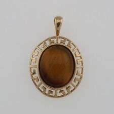 Pingente de olho de tigre design chave grega ouro amarelo 10k comprar usado  Enviando para Brazil