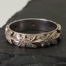 Anel de metal amarelo 750 com diamante estampado joias finas ouro branco 4,54 g RMF23-SJT, usado comprar usado  Enviando para Brazil