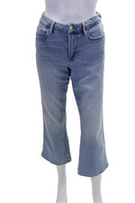 Jeans feminino armação algodão Le Crop mini boot cut cintura média azul claro tamanho 28 comprar usado  Enviando para Brazil