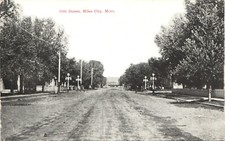 Cartão postal antigo original MILES CITY, MT, 10TH STREET VIEW MONTANA c1910 comprar usado  Enviando para Brazil