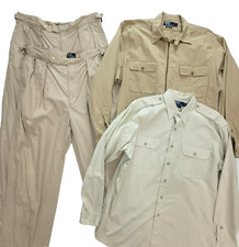 Polo Ralph Lauren Vintage Militar Safari Lote Camisa GI Calça Plissada L 34x28 comprar usado  Enviando para Brazil