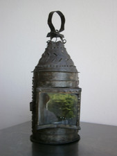 Usado, Farol Lámpara Tormenta XIX S Chapa Decorado Lámpara Vela Arte Popular Antiguo comprar usado  Enviando para Brazil