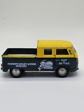 Kinsmart 1963 Volkswagen Bus cabine dupla picape entrega 1:34 amarelo verde comprar usado  Enviando para Brazil
