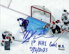 Matthew Knies Toronto Maple Leafs assinado 8" x 10" primeira foto de gol da NHL com mais comprar usado  Enviando para Brazil