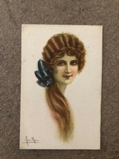 Cartolina illustrazione donna usato  Ariccia