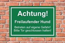 Schild achtung freilaufender gebraucht kaufen  Heidenrod