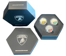 Usado, 3 x 5 Euro Silbermünze Italien 2025 "Lamborghini" Komplettset Grün,Gelb,Orange comprar usado  Enviando para Brazil