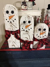 Wooden snowman trio for sale  Monroe