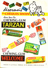 Publicité tintin chewing d'occasion  Villecresnes