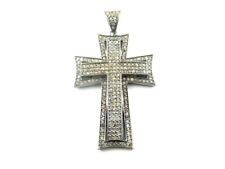 Pflastern Diamant Kreuz Anhänger,925 Sterlingsilber God " Jesus " Christen comprar usado  Enviando para Brazil