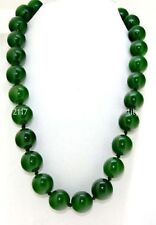 Usado, Colar de pedras preciosas redondas de jade verde natural 8/10/12/14 mm 18" AAA comprar usado  Enviando para Brazil