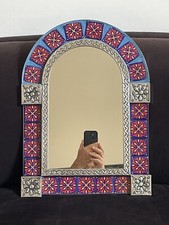 Espelho de parede arco azulejo Talavera estanho perfurado 15"W 20"H EXC comprar usado  Enviando para Brazil