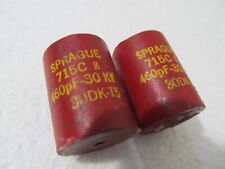 Capacitor de alta tensão 2X Sprague 460pf 30KV, 715C maçaneta comprar usado  Enviando para Brazil