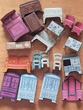 grande lote de móveis de metal para casa de bonecas vintage antigo cozinha quarto comprar usado  Enviando para Brazil
