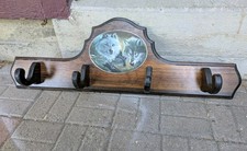 Suporte de parede vintage de madeira rústica com ganchos - decoração de cabine lobo lobo lobo, usado comprar usado  Enviando para Brazil