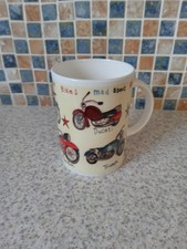 Usado, Caneca de café chá delicada porcelana fina Rose Of England "MAD ABOUT BIKES" 500ml comprar usado  Enviando para Brazil