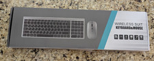Combo de teclado y mouse inalámbricos tamaño completo delgado delgado plateado + blanco segunda mano  Embacar hacia Mexico