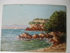 Coulange. huile carton.marine d'occasion  Garéoult