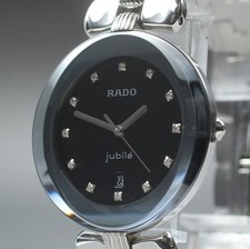 [N ESTADO PERFEITO] RADO Jubile 129.3763.4 relógio unissex mostrador preto data 12P diamante quartzo comprar usado  Enviando para Brazil
