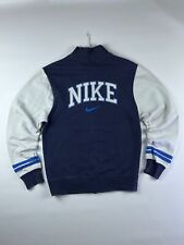 Granatowa i biała kurtka bomberka w stylu vintage Nike z dużym logo XS mieszanka bawełny na sprzedaż  PL