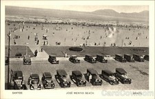 Cartão postal vintage original Jose Menino Beach, Santos, Brasil, usado comprar usado  Enviando para Brazil