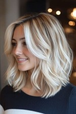 Peruca 100% cabelo humano platina loiro destaques curta ondulada renda frente 13x4, usado comprar usado  Enviando para Brazil