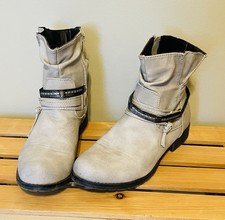 Botas femininas estilo motociclista Tom Tailor cinza tamanho 38 envoltório em torno de detalhes com fio comprar usado  Enviando para Brazil