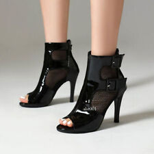 Sandálias femininas sexy casual salto alto decoração fivela biqueira aberta verão botas de tornozelo comprar usado  Enviando para Brazil