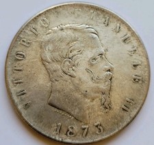 Prata 1873... Itália Prata 5 Liras, Baixo Vintage - (410), usado comprar usado  Enviando para Brazil