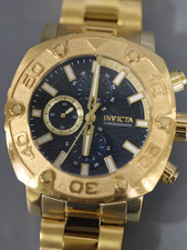 INVICTA Pro Diver masculino 48mm aço inoxidável mostrador azul dourado VD55 quartzo 36850 - comprar usado  Enviando para Brazil