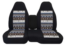 Capas de assento de carro caminhão preto-asteca bege marrom compatível com 98-03 Ford Ranger 60-40 hiback comprar usado  Enviando para Brazil