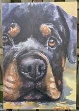 George Dyachenko 2016 Impressão Assinada em Tela Rottweiler Cachorro Alemão 26 X 18 comprar usado  Enviando para Brazil