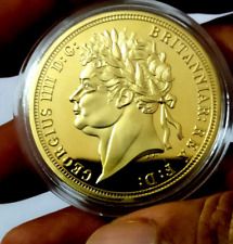 Moeda ficha banhada a ouro 1821 King George IV Reino Unido britânico 1 oz Restrike antiga 24kt, usado comprar usado  Enviando para Brazil