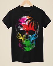 Camiseta preta unissex inspirada em tatuagem caveira e palmeiras neon comprar usado  Enviando para Brazil