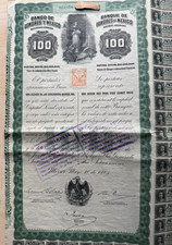 México 'Banco de Londres y México' $100 Share 1905 Accion Bancaria Titulo comprar usado  Enviando para Brazil