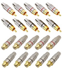 Usado, ✅ RCA Stecker Buchse Rot Schwarz Audio Hifi vergoldet Cinch Metallgehäuse Chinch comprar usado  Enviando para Brazil