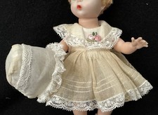 140/1962 Vestido Bonnet Little Genius 8” Madame Alexander Baby Doll Organdy comprar usado  Enviando para Brazil